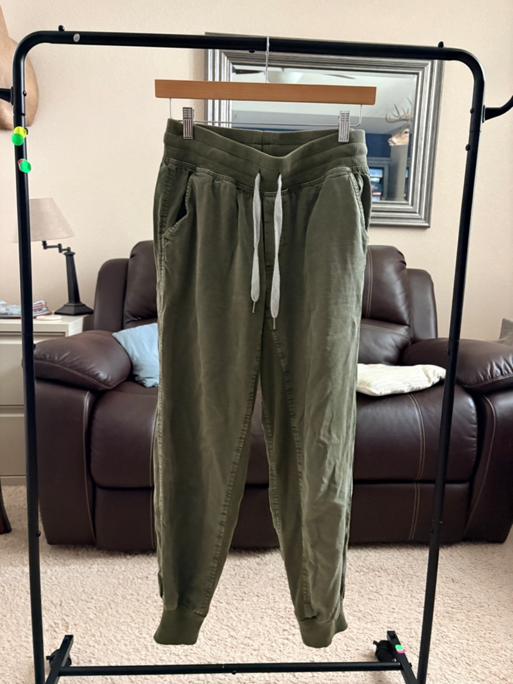 aerie Olive Green Drawstring Joggers